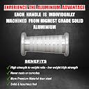 YOKEFIT Cone Shaped Solid Aluminium Ergonomic bio-Mechanics Speciality d Handles Cable Attachment for Fitness Exercise Back Shoulders arms Workout with knurling- 1 Pair gallery image