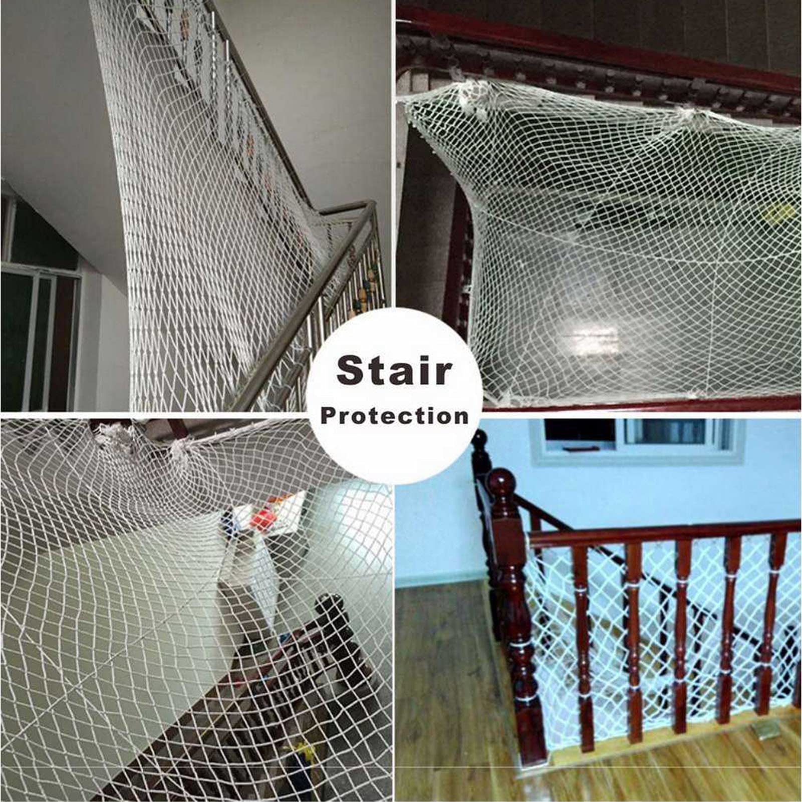 Red de seguridad de nailon duradera para balcón, jardín, parque infantil, 1 x 9 m, malla anticaídas, resistente a la intemperie, 10 cm, tamaño de malla ideal para seguridad infantil y protección de