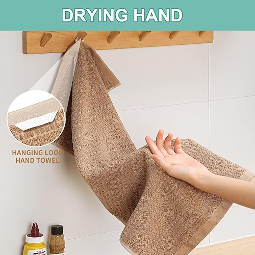 Miniatura 3 de SALAS Toallas de cocina para cocina, toallas de mano de algodón a granel, paños de cocina a cuadros de 390 GMS para secar platos con lazo para 4