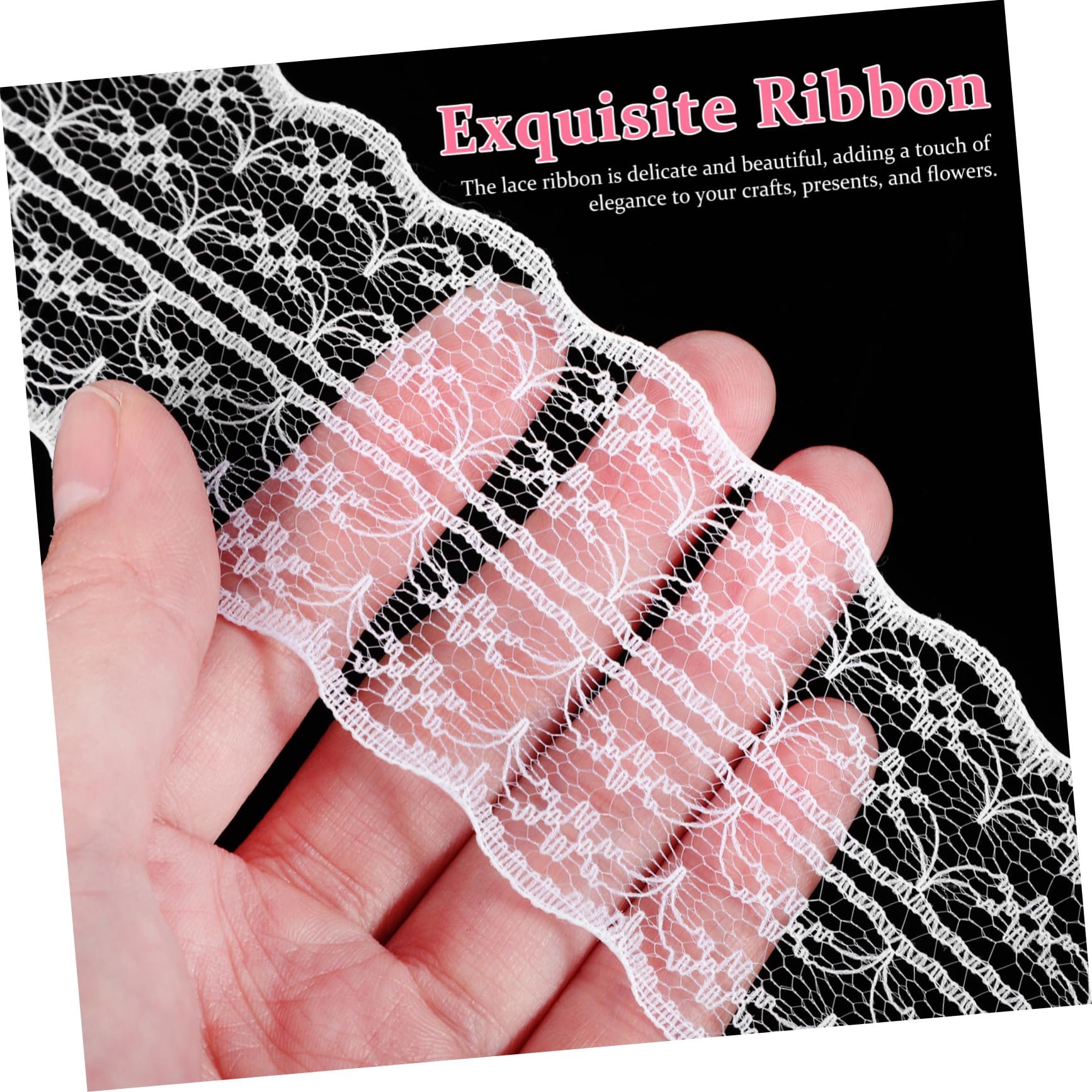 Uonlytech 12 Rollos Cinta De Encaje Blanca Ribete De Encaje Para Manualidades Para Flores y Para Obsequio De Tela