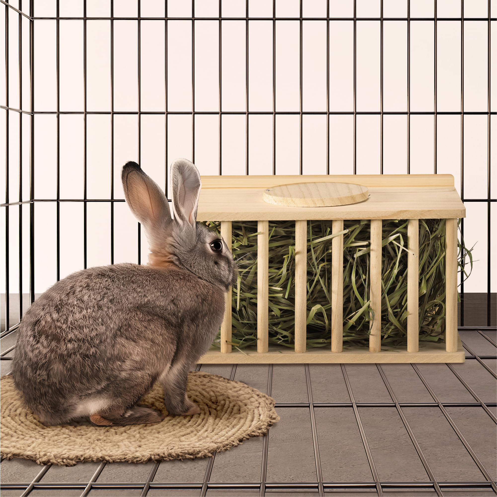 Navaris Mangeoire Foin Lapin en Bois 25 x 15 x 15 cm pour Petit Animal