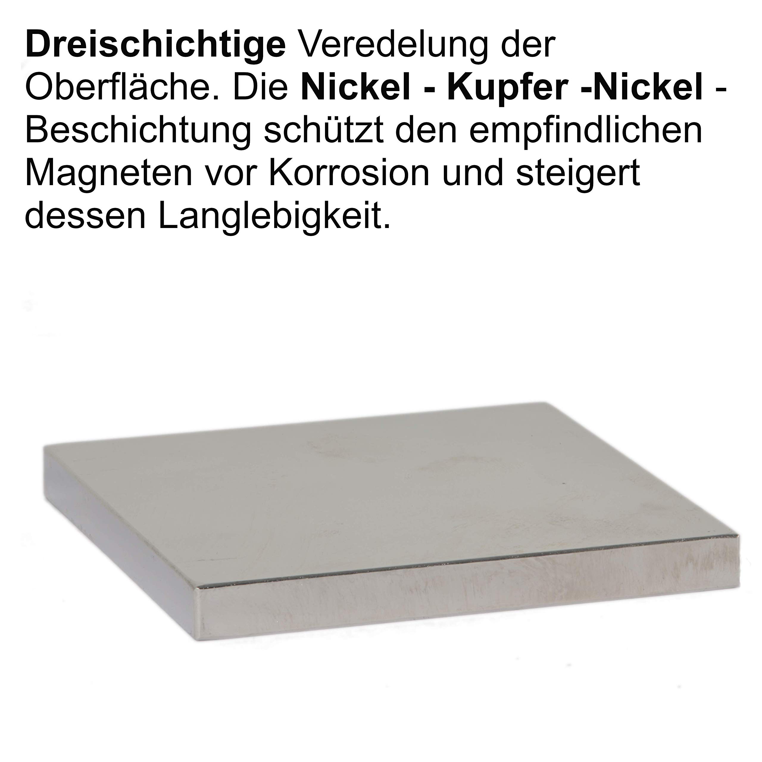 Magnes neodymowy N45 100 mm x 100 mm x 10 mm – bardzo silny super magnes prostopadłościan duży – magnesy neodymowe 400 kg Power Block płyta