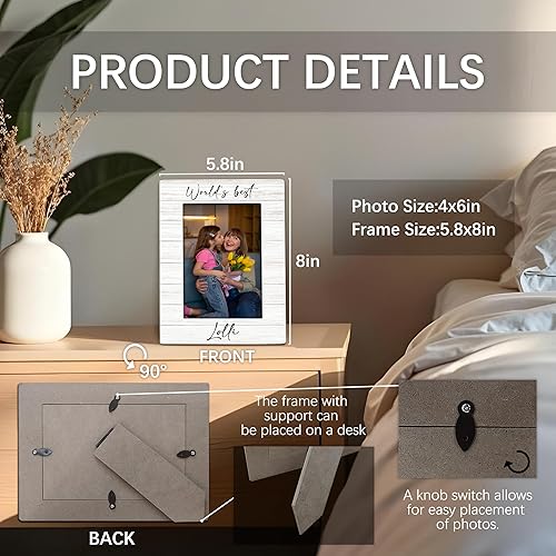 Miniatura 7 de Lolli Regalos Marco de Fotos 4x6, Marco de Fotos de Madera para Abuela Lollis, Regalos de Navidad y Cumpleaños para Lollis de Nietos y Nietas, Los