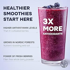Wild Blueberry Powder Organic 5 Ounce Bag USDA Certified & 3rd Party Lab Tested - Antioxidant Rich Smoothies Freeze Dried Blueberries Organic Blueberry Extract for Baking From Whole Dried Blueberries