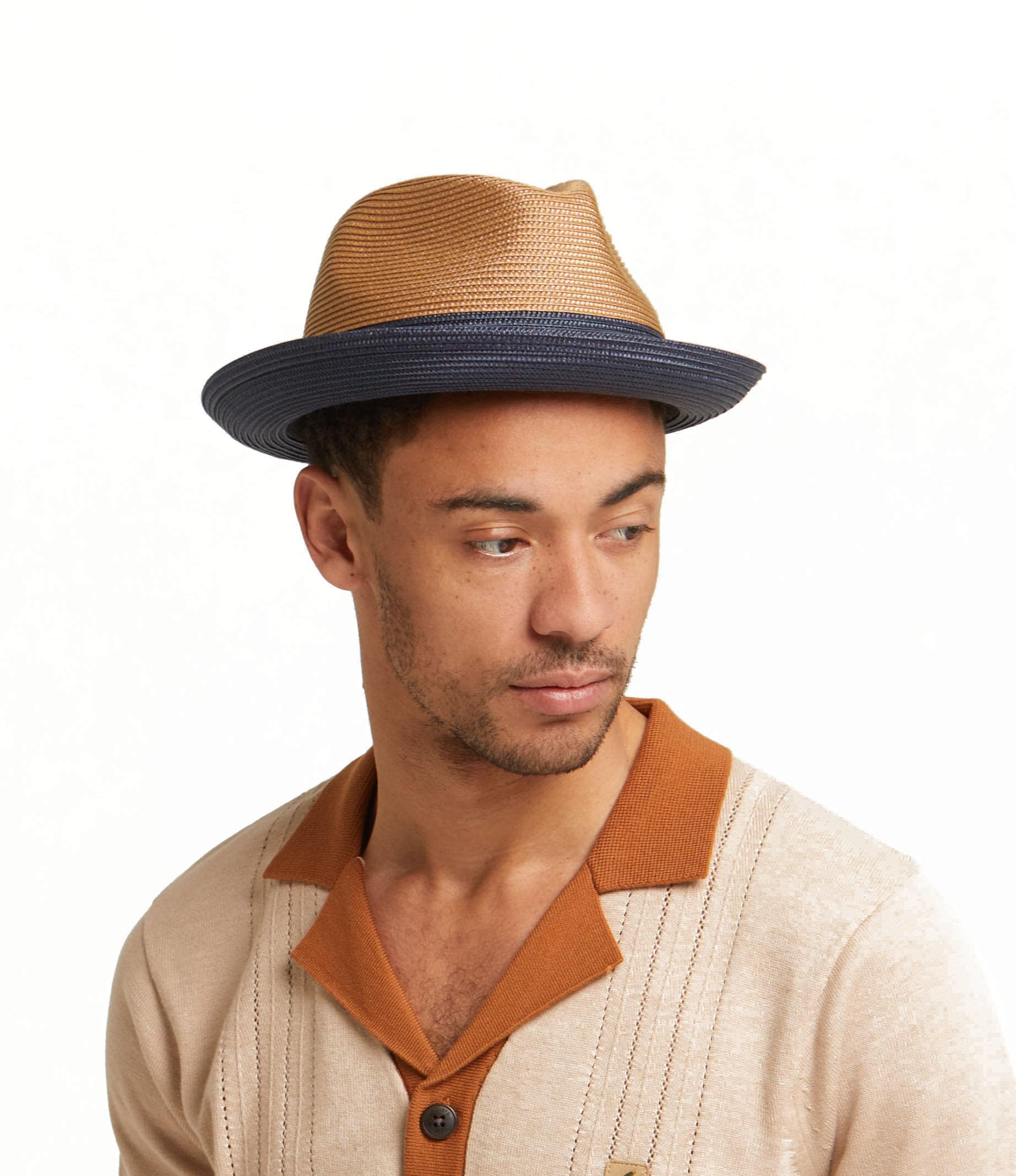 DASMARCA Mens Summer Crushable & Packable Straw Fedora Hat - Florence