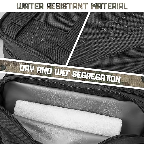 Miniatura 3 de QT&QY Neceser táctico para hombre, bolsa de higiene EDC herramienta militar Molle bolsas pequeñas Dopp Kit de afeitado para hombre Bolsas de ducha