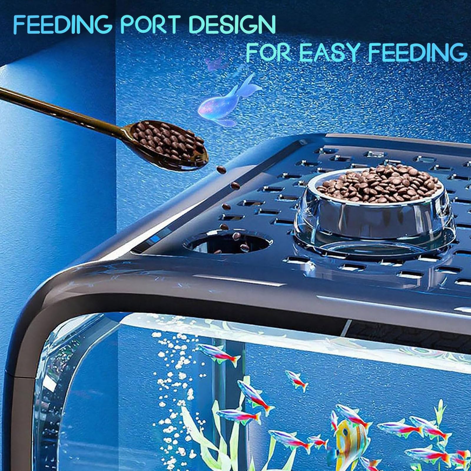 XAGMODSHN Perspectiva Cisterna Integral para Peces Construida En Estructura De Alimentación Hábitat Seguro Y Ablandado para Pequeñas Tortugas Y Arbustos Decorativos Pequeños Caparazones Consistent