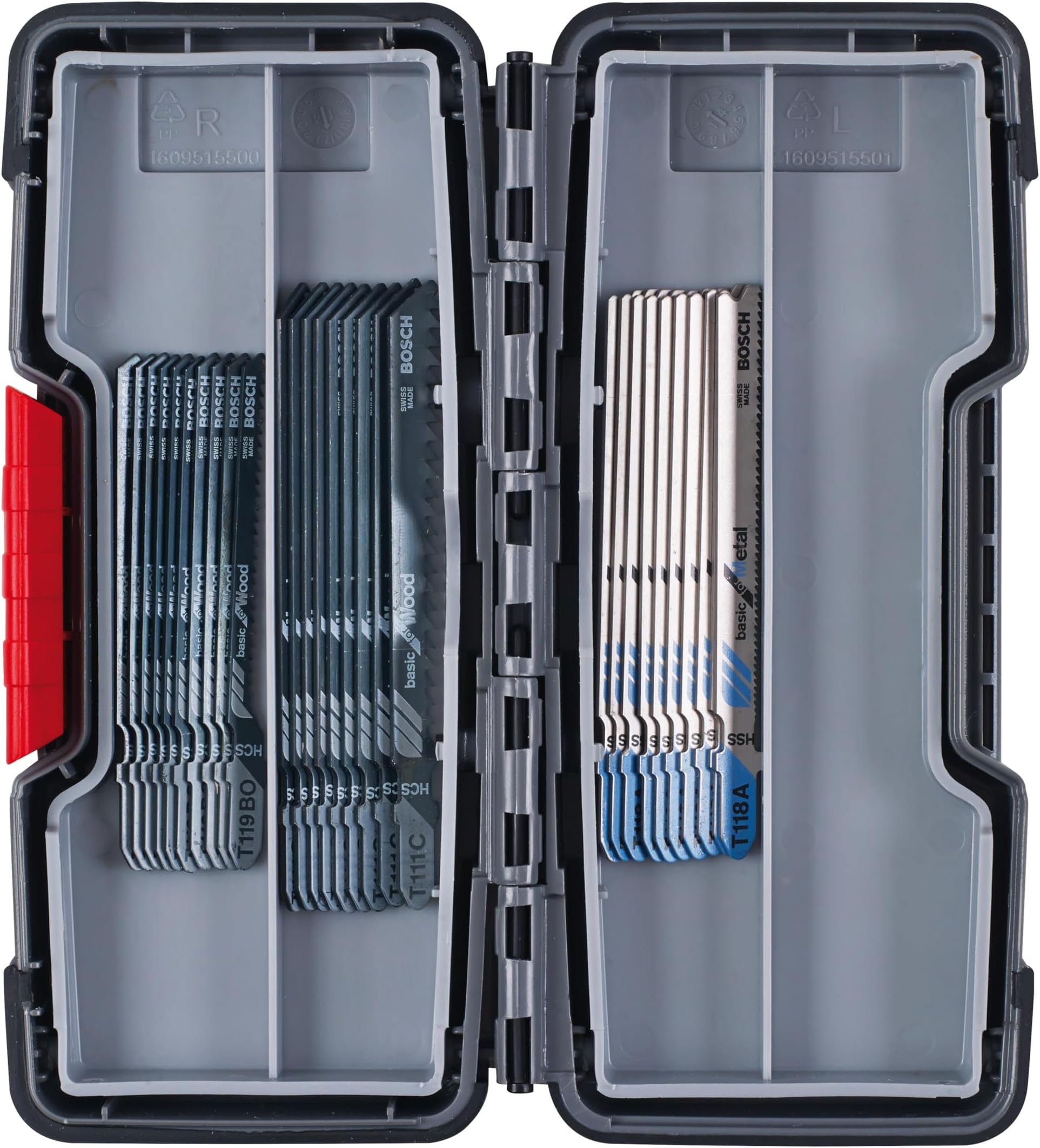 Bosch Professional 2607010903 30-Piece Basic for Wood and Metal Jigsaw Blade Set (for Wood and Metal, Accessories for Jigsaws) , Black/Silver