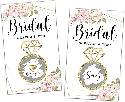 Miniatura 1 de Tarjetas de juego para raspar para despedida de soltera, boletos de lotería para rifas nupciales bohemias, juego de fiesta rosa rubor para boda,