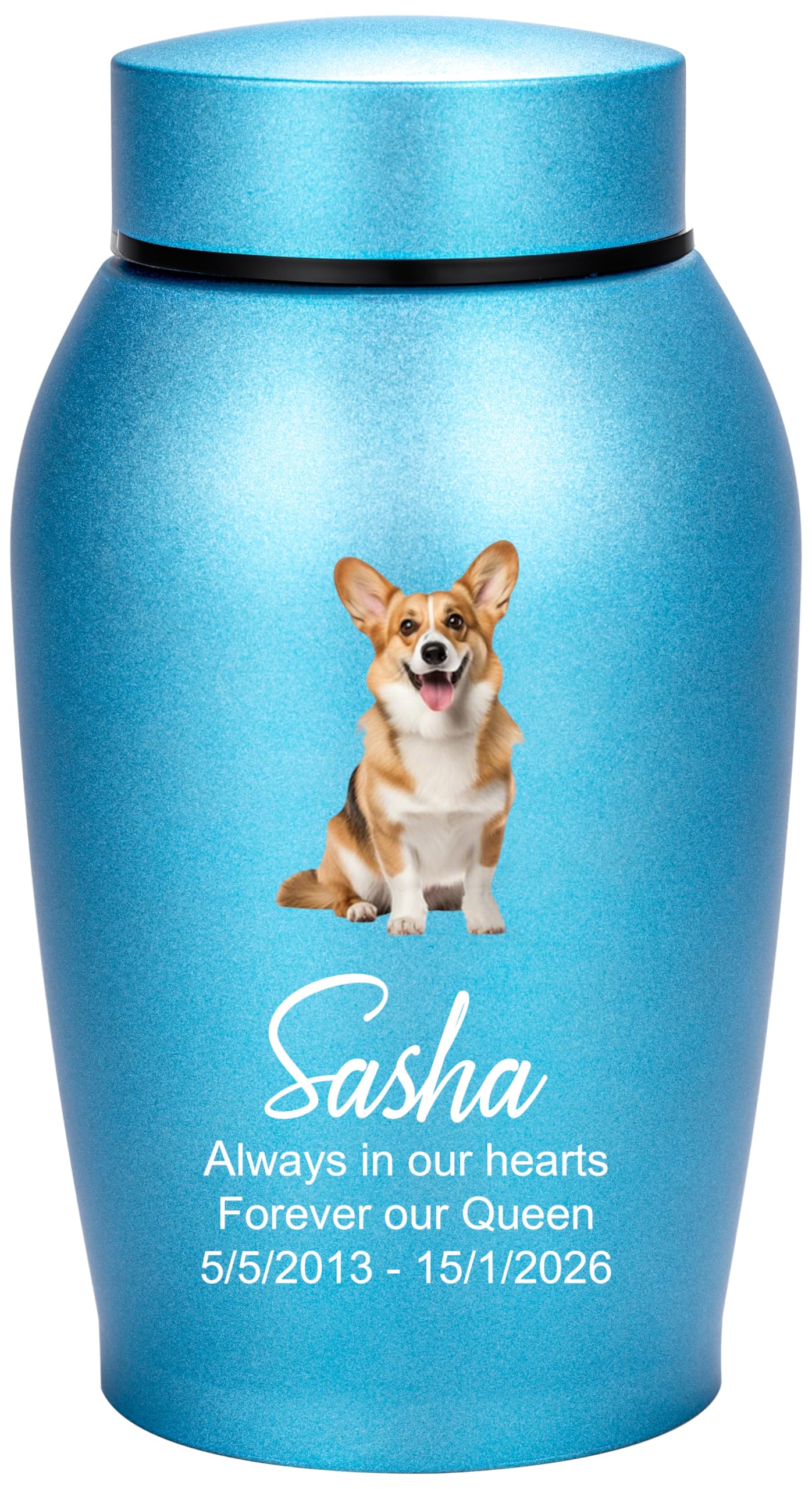 Personalised Memorial Urn for Pets and Humans, Stainless Steel Cremation Keepsake with Custom Photo and Name, Airtight Decorative Vase for Ashes Division