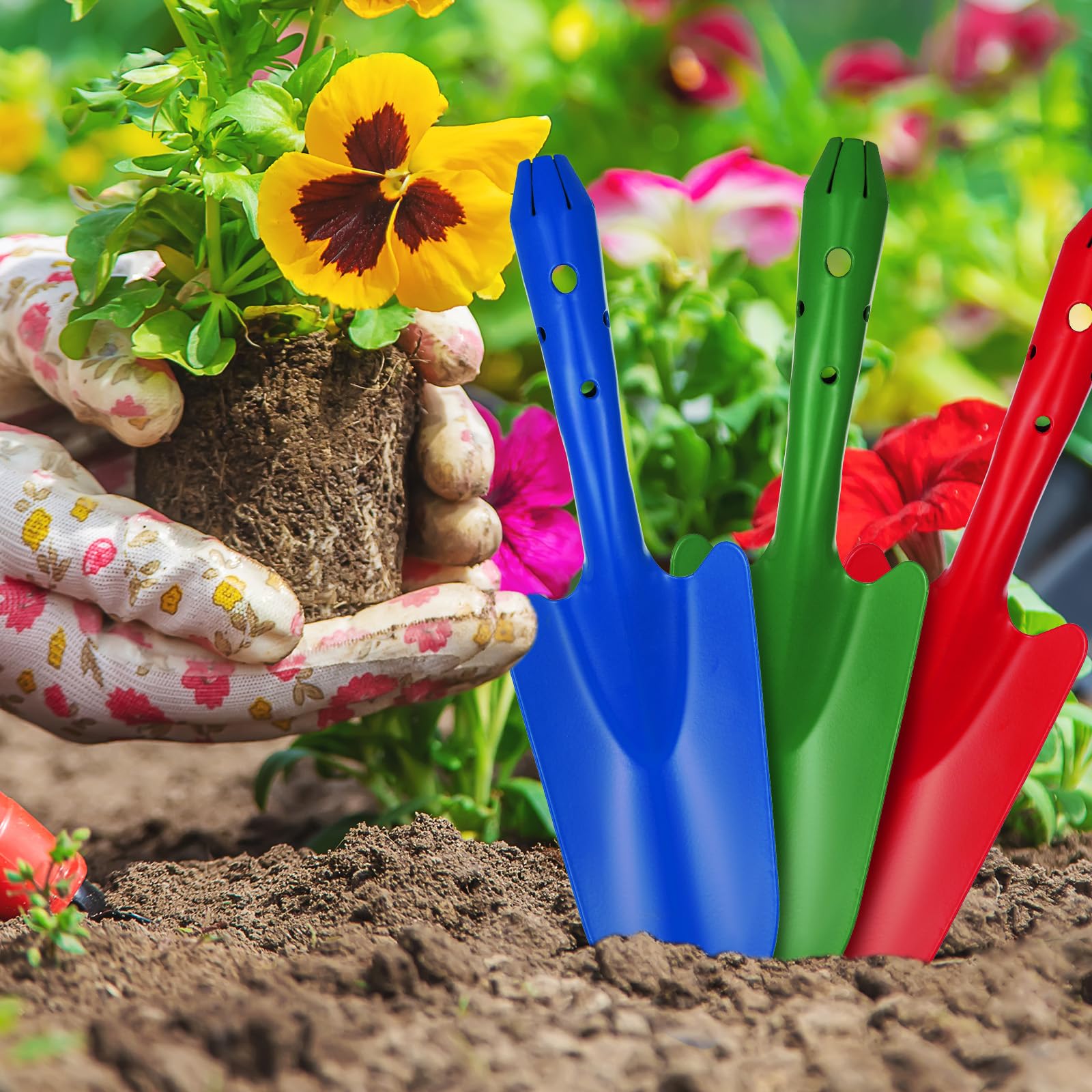 Mini pala a mano colorata in metallo per scavare trapianto, pala da giardino per trapiantare piante grasse per bambini, adolescenti, donne, uomini, regalo per interni ed esterni, 6 colori (18 pezzi