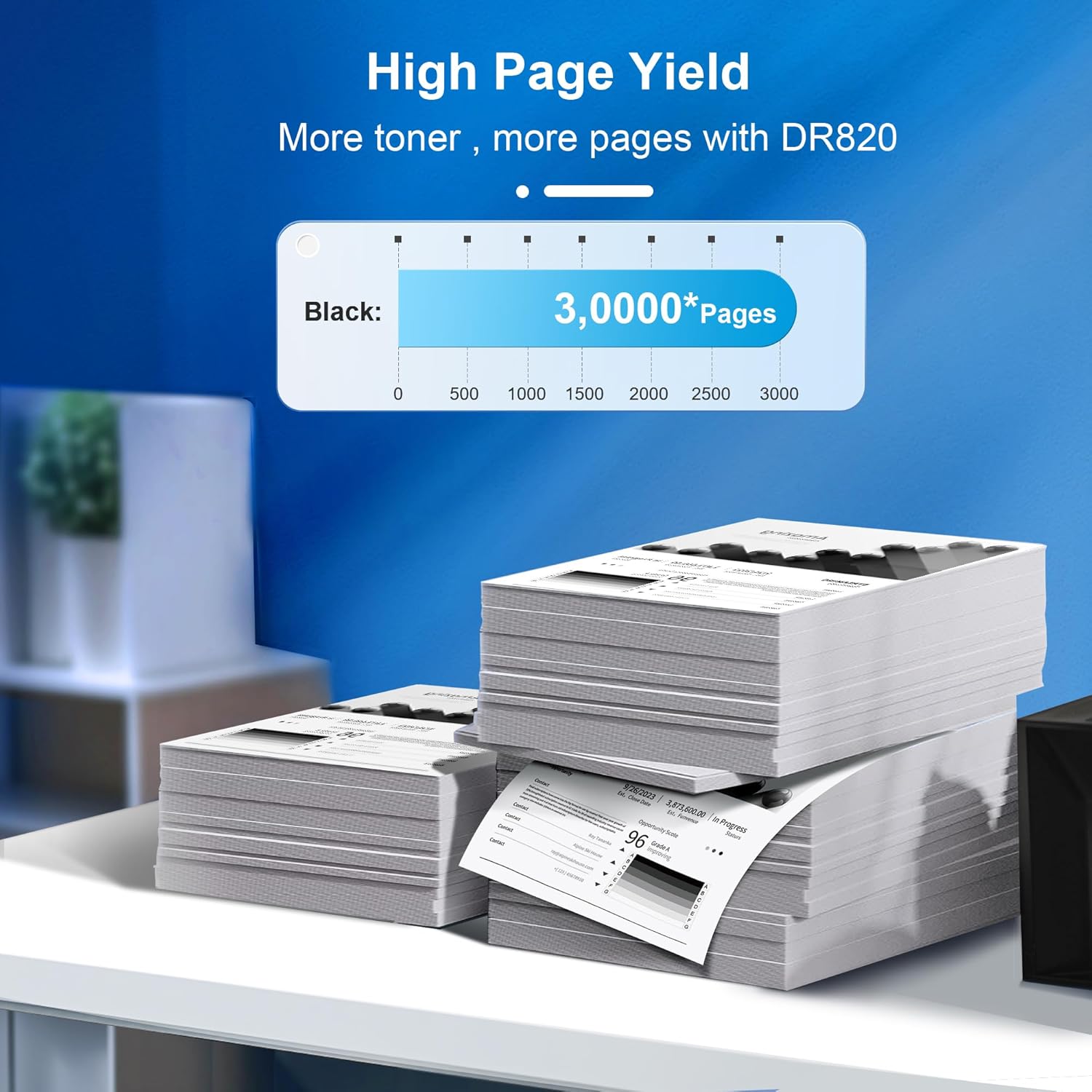 DR820 DR-820 Drum (Not Toner) Replacement for Brother DR-820 Drum Unit to Use with HL-L6200DW MFC-L5850DW HLL6200DW MFC-L5900DW MFC-L5700DW HL-L5200DW MFC-L6800DW Printer | 2 Black