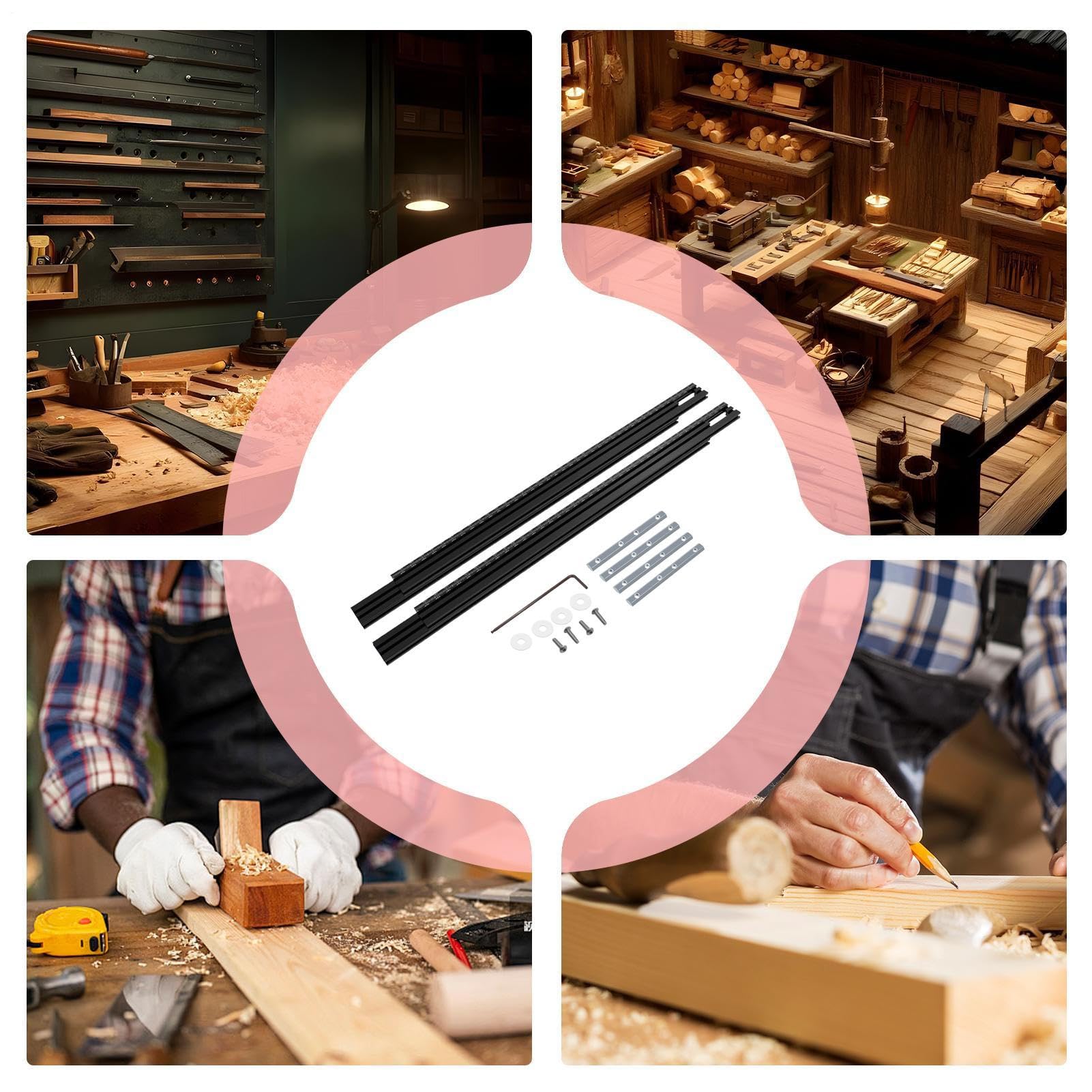 Guía de Corte para una Sierra Riel Auxiliar De Respaldo Para Router | Guía Auxiliar Ajustable para la Industria de la Madera, Grabado, Fresado, Ranurado, Recorte y Taller Doméstico