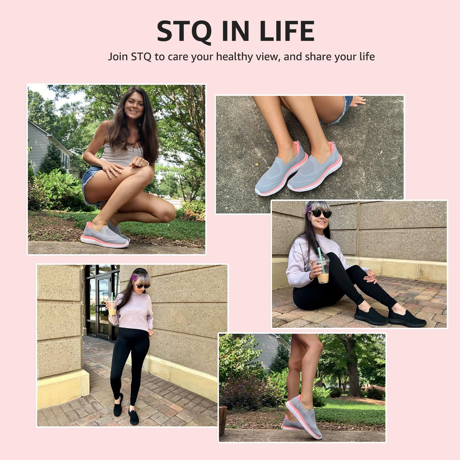 HKR Basket San Lacet Femme Chaussures de Respirantes Marche Mode et Sport Travail Tennis Confortable Chic Femme Ultra LéGèRe Fitness Campus Slip on Enfiler Sneakers
