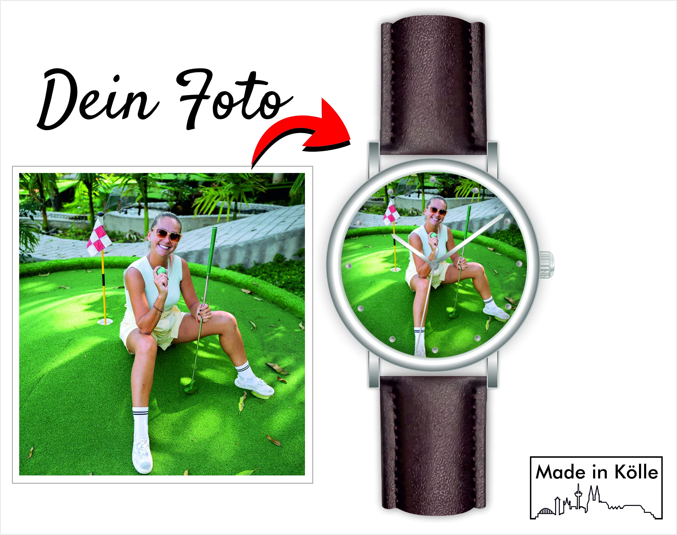 Memories - Reloj de pulsera personalizado con su foto, diámetro de 40 mm, regalo para fotos para amigos y familia, fabricado en Alemania