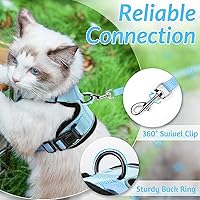 Vista 214 de rabbitgoo Arnés y correa para caminar, a prueba de escapes, chaleco suave y ajustable para gatos, fácil de controlar, transpirable, tiras