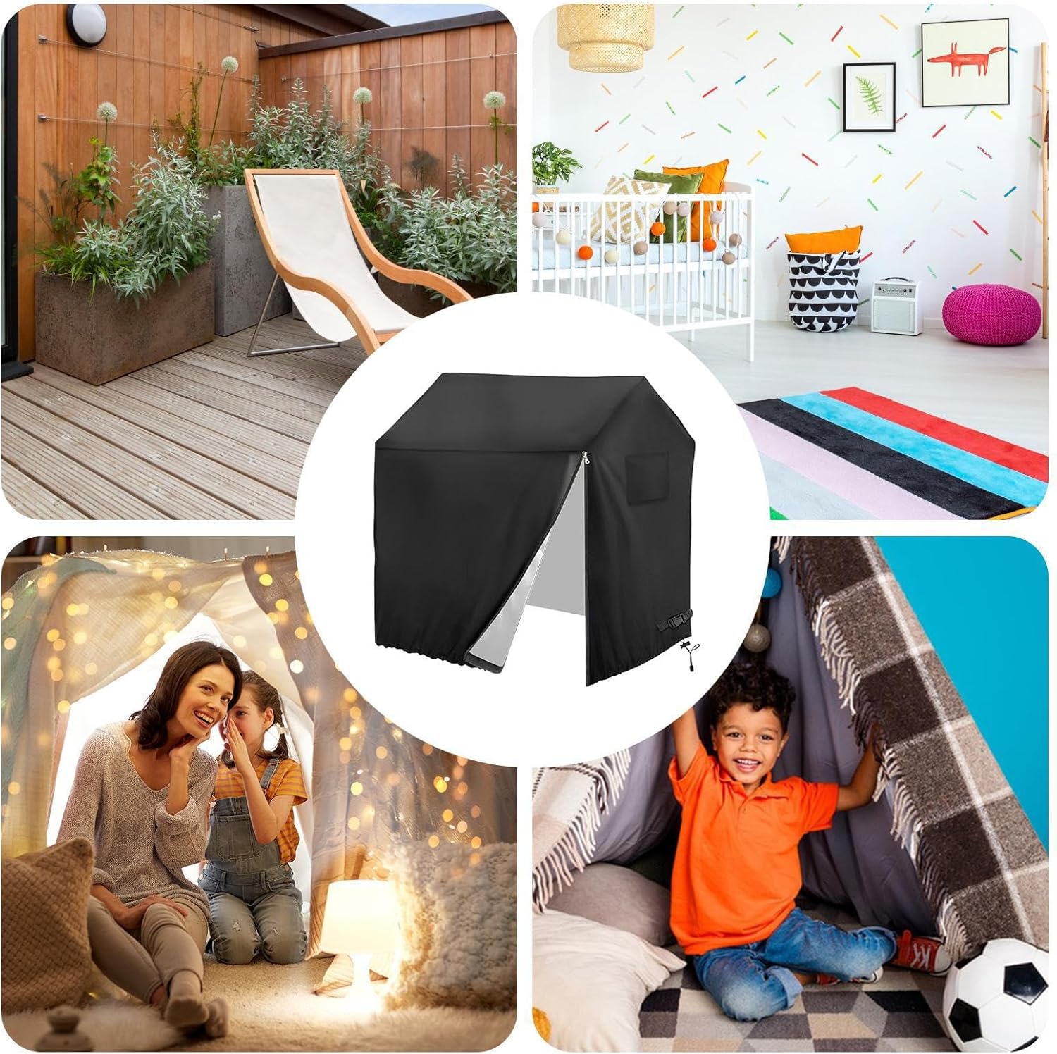 Wooden Playhouse Cover - Portable Playhouse Protective Cover | Outdoor Play Supplies, Patio Furniture Accessories, Kids Play House Tarpaulin for Garden