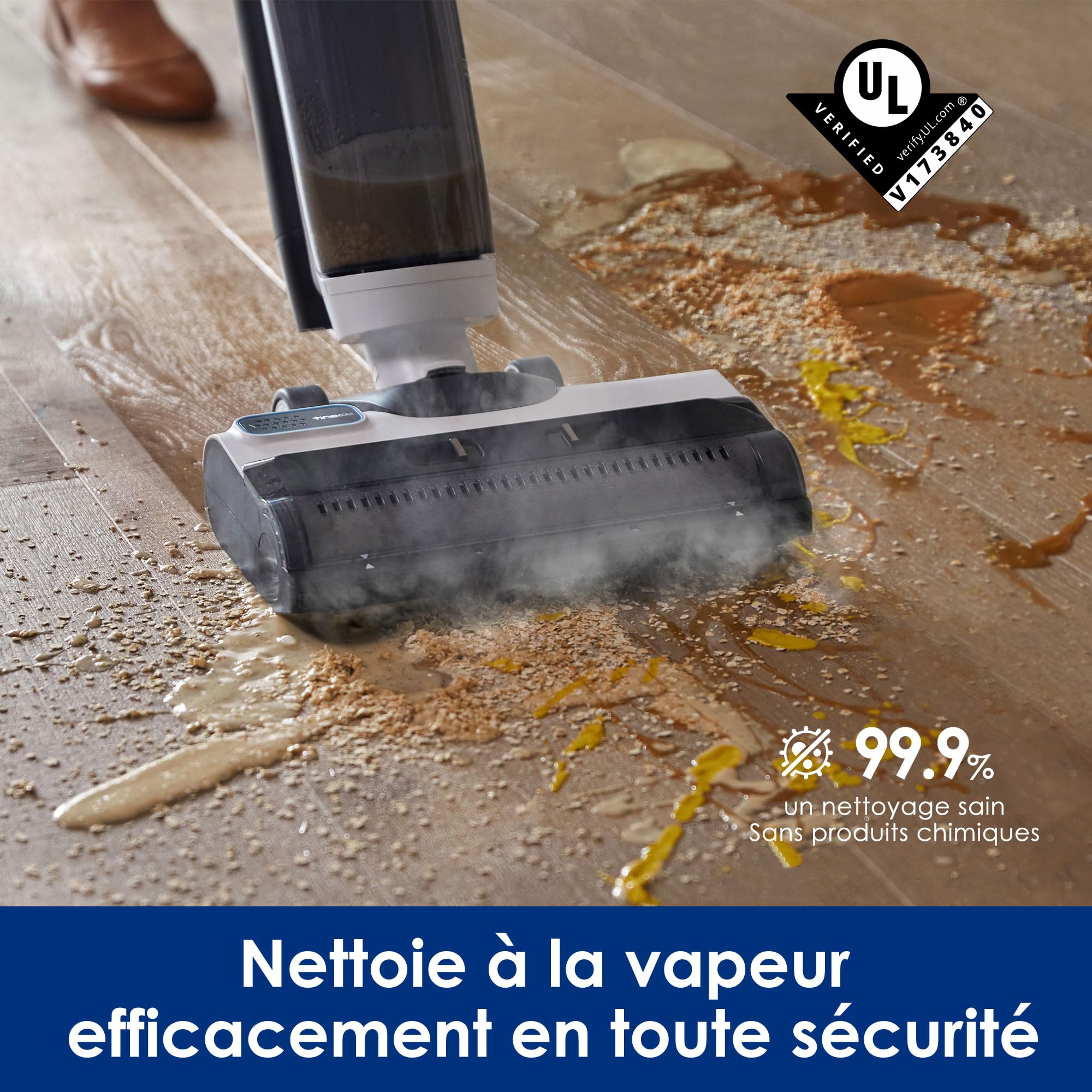 Tineco Floor One S5 Steam Nettoyeur Vapeur Chaud pour Sols Durs avec Ecran Digital, Parfait pour Les Saletés Tenaces, Nettoyage sans Produits Chimiques avec Fils