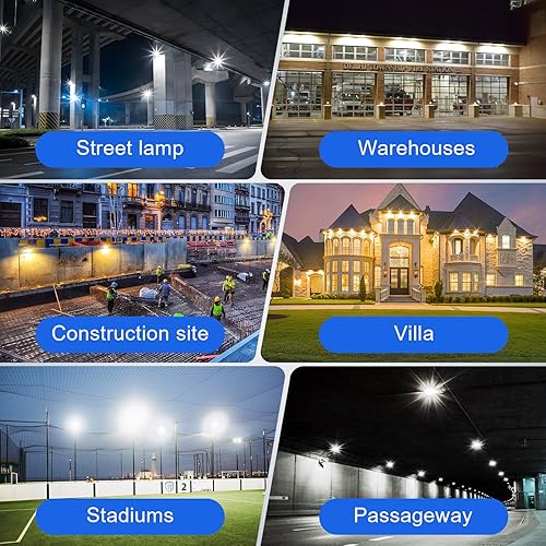 Miniatura 8 de Luz de inundación LED de 80 W al aire libre, 10400 lm, luz de seguridad súper brillante para exteriores, IP65 impermeable, luces LED para estadio,