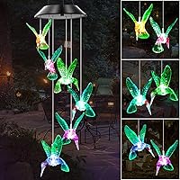 Vista 14 de Campanillas de viento solares para exteriores, luces que cambian de color, regalo para mujeres, mamá, abuela, hermana, los mejores regalos
