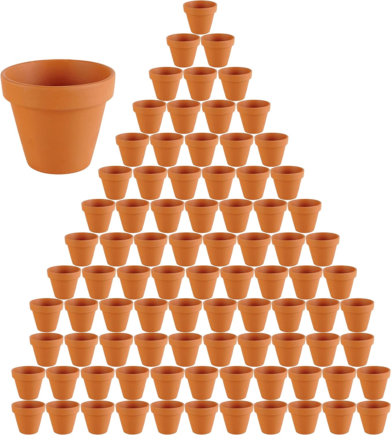 Ashland 3-Inch Rust Orange Clay Pots, 88-Pack - Bulk Terracotta Planters for Floral Arrangements & Outdoor Plants