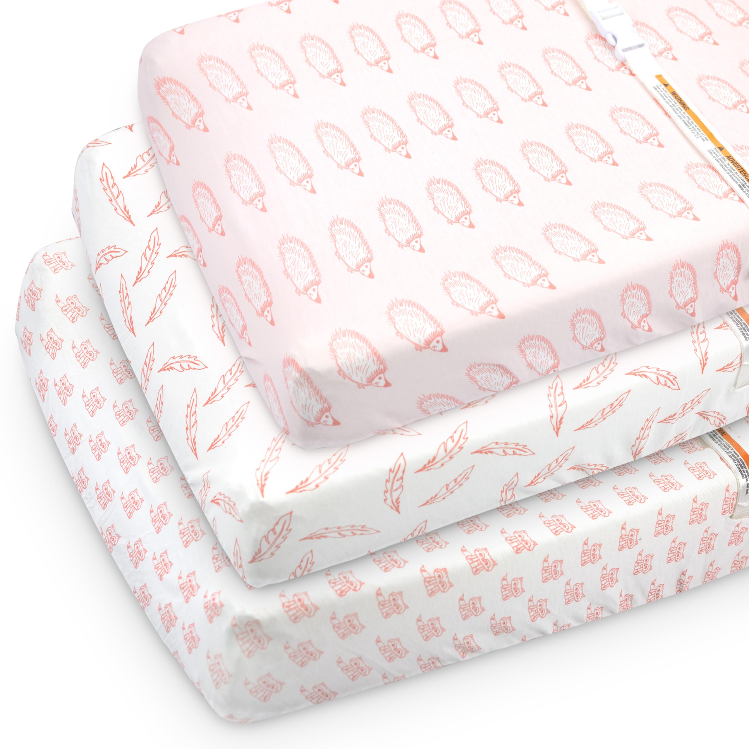 Changing pad Cover - 3 Pack– Soft Fitted Diaper Changing Table Sheets for Baby Boys, Girls, Neutral | Fits Contoured 32"x16" Pads | Breathable &amp; Gentle for Newborns