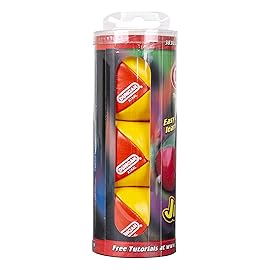 Duncan Toys Juggling Balls, Multicolor, Vinyl Shells, Circus Balls with 4 Panel Design, Plastic Beans, 3 Pack, Red & Yellow