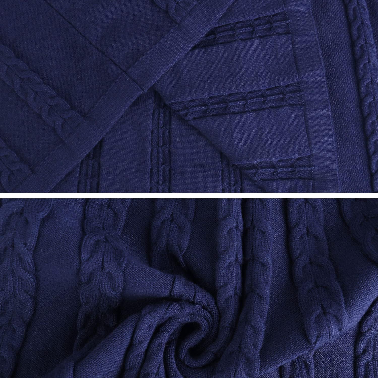 Gyabnw Vestito Casual Donna Invernale in Maglione Abito Vita Alta Elegante in Girocollo di Orlo Svasato Abito Linea A in Maglia al Ginocchio Caldo di Moda Treccia Ritorta
