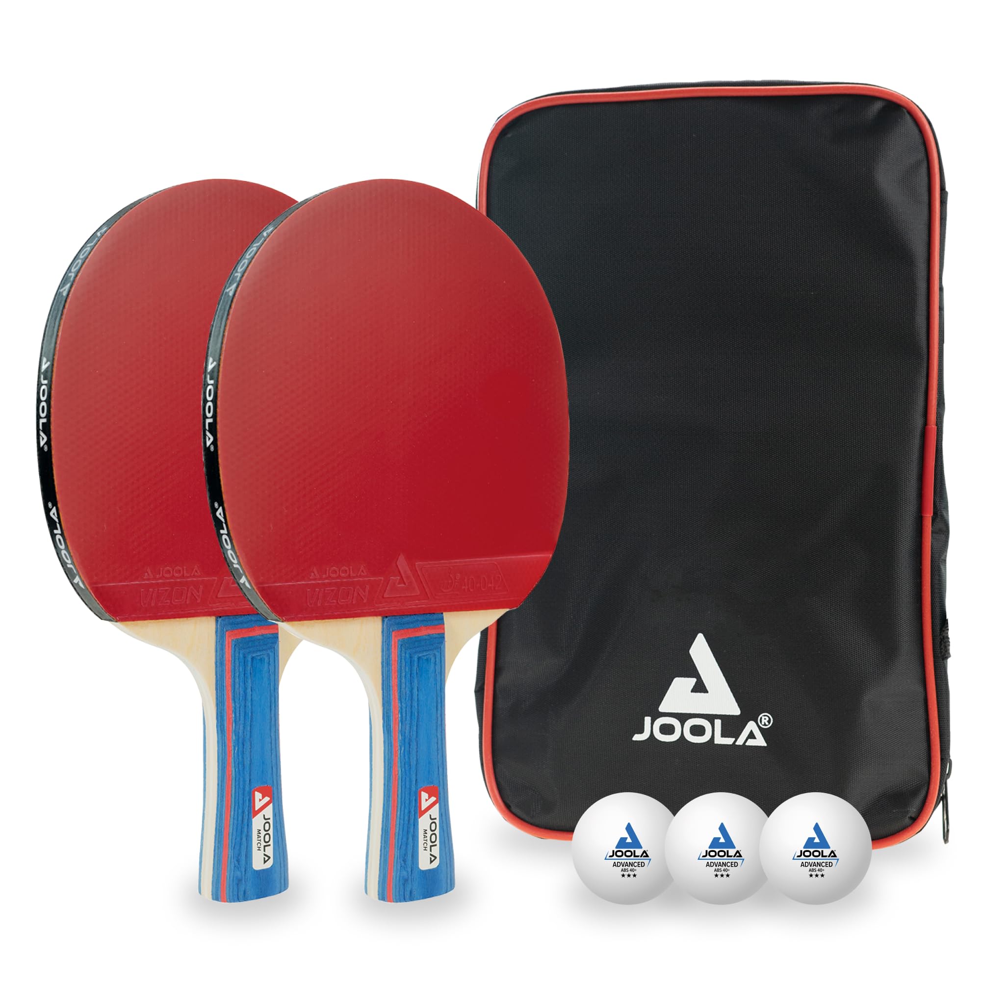 JOOLA Duo Table Tennis Set – 2 Bats, 3 Balls & Carry Pouch for Casual Two-Player Play