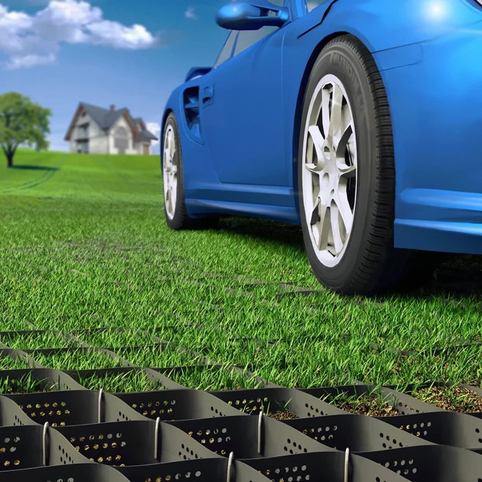 Geoceldas Grava Jardín Geoceldas Adoquines/Refuerzo Permeable, Permeable Ground Geo Grid para Senderos para Caminar/Exteriores/césped, Adoquín Sistema De Pavimentación Celular 5cm HDPE
