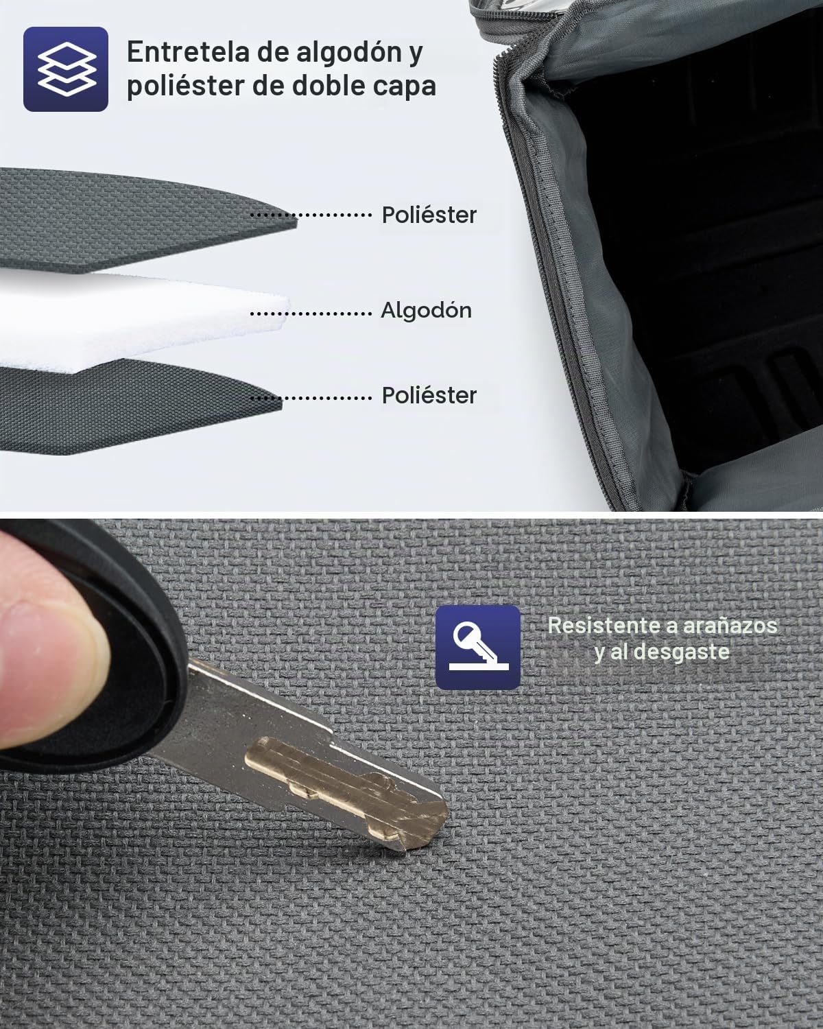 Gonex Bolsa de Pesca Impermeable de poliéster con Correa de Hombro Acolchada y Base Antideslizante, Adecuada para 3600 3700 Tackle Box (Gris)