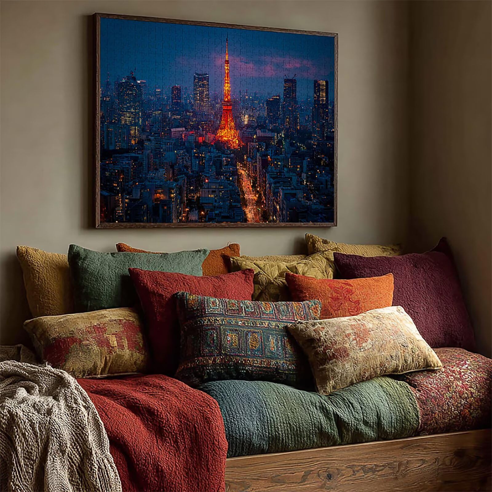 Stadt Puzzle 6000 Teile für Erwachsene, DIY Holzpuzzle 179x105cm, Holzpuzzle Erwachsene für Die Ganze Familie, Groß Deko Puzzles und Geschenke, Clevere Rätsel, Geschenk Mädchen, (Nachtansicht) Q-9929