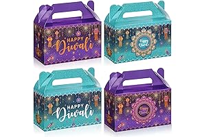 16 Pcs Diwali Treat Boxes Festive Candy Boxes Indian Deepavali Gift Box
