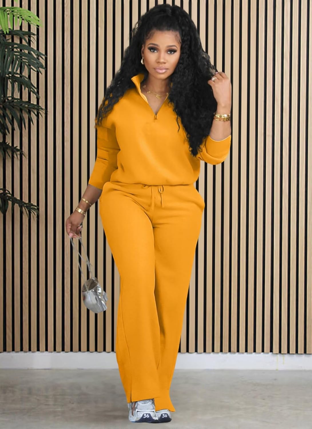 Adogirl Womens 2 Piece Outfits Lounge Sets Fall Half Zip Sweatshirt and Jogger Pants With Pockets Matching Set Tracksuit - Image 5