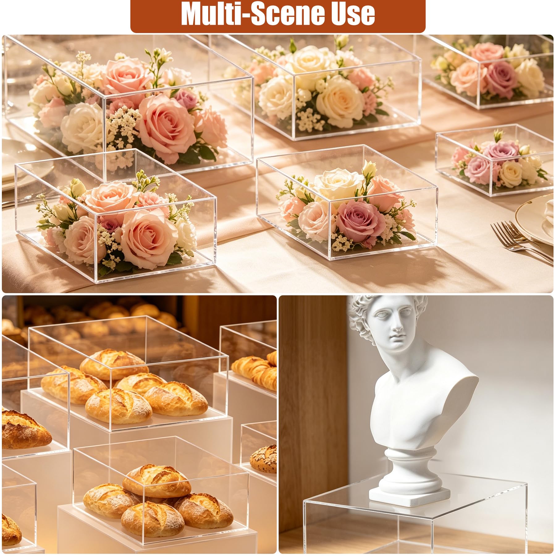 Acrylic Buffet Risers - Display Dessert Stands -4