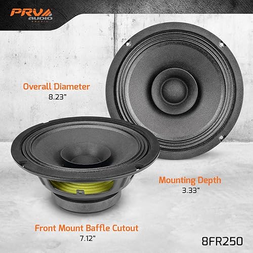 Miniatura 4 de PRV AUDIO 8FR250 Altavoz de rango completo de 8 pulgadas, 8 ohmios, 250 vatios de potencia de programa continuo, 125 vatios de potencia RMS, 93.5