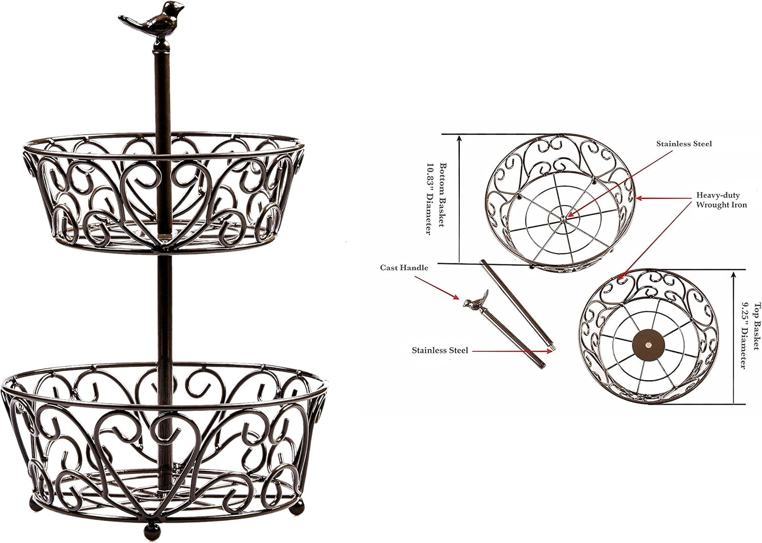 2-Tiered Basket, Fruit Stand