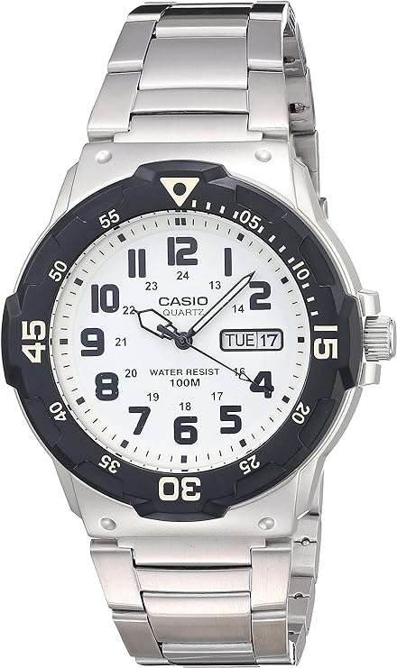 Casio MRW200H Series | Unisex Analog Watch | 100M WR | Stainless Steel Case | Resin Band | 2 Hand Analog (HR, Min, SEC) | Date Display | Screw Down Crown/Screw Down Caseback | 3 Year Battery