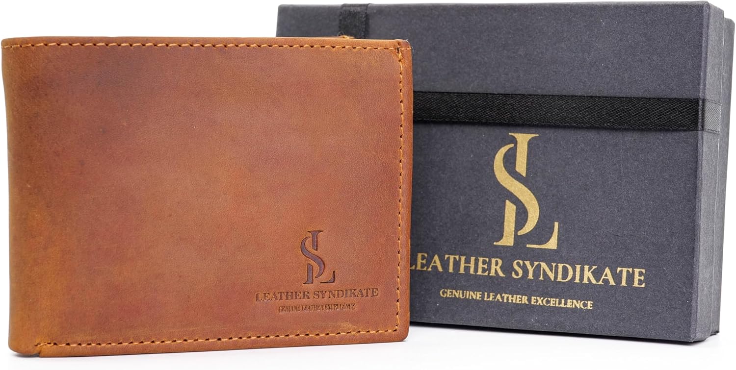 Bifold Wallet for Men with Premium Cowhide Leather Slim Wallet, Minimalist Design, Multiple Card Slots, Stylish Durable Gift-Ready Men’s Wallet (Brown) - Image 2
