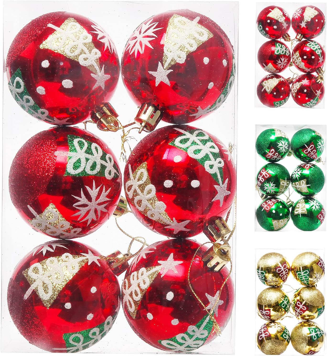 Painted Christmas Balls Ornaments, Roomtip 6CM2.36 inch Sumptuous Xmas Ball Baubles