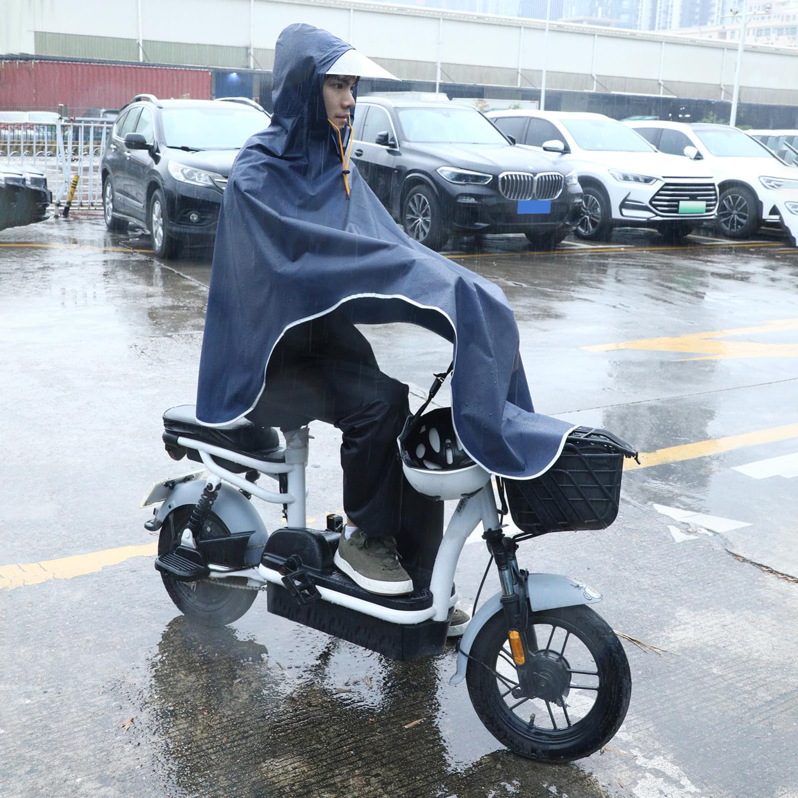 FRCOLOR Poncho Antipioggia per Bicicletta e Scooter Windproof Leggero Unisex per Città e Attività all'Aperto