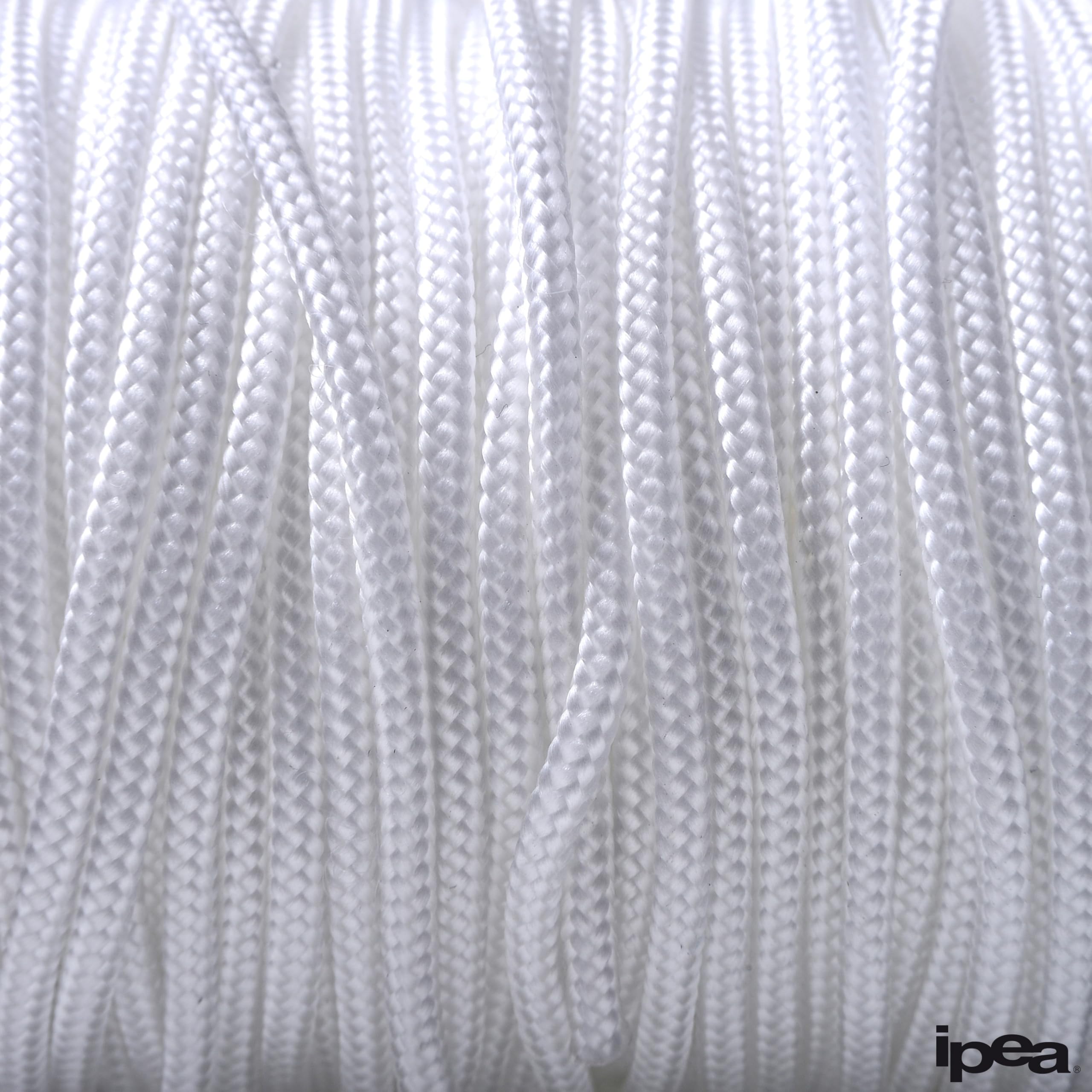 IPEA Treccia per Veneziana Bianca 3 mm in Nylon – [ 50 METRI ] – Made in Italy – Corda per Tende a Pacchetto, Mantovane, Tapparelle, Accessori, Fai Da te – Cordino Bianco Multiuso - Spessore 3 mm