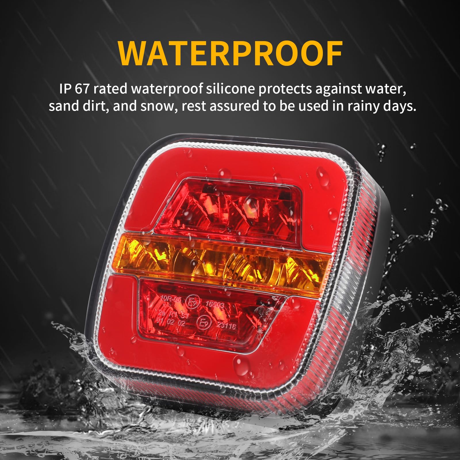 Luci posteriori per rimorchio senza fili Luci posteriori per camion magnetiche a LED Senza cavo 12V/24V impermeabile, ricaricabile, con spina a 7 pin per rimorchio, camion, roulotte