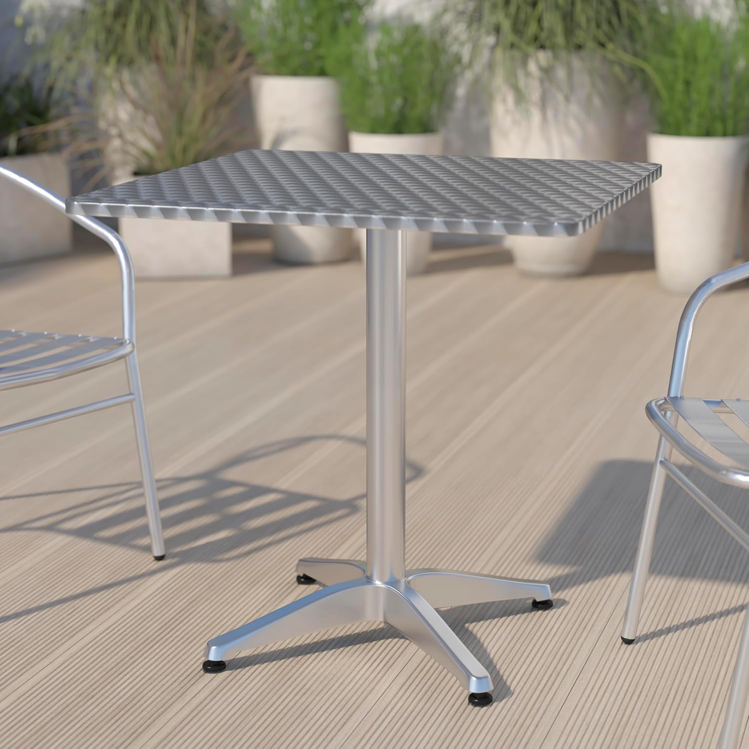 BizChair 27.5 Square Aluminum Indoor-Outdoor Table