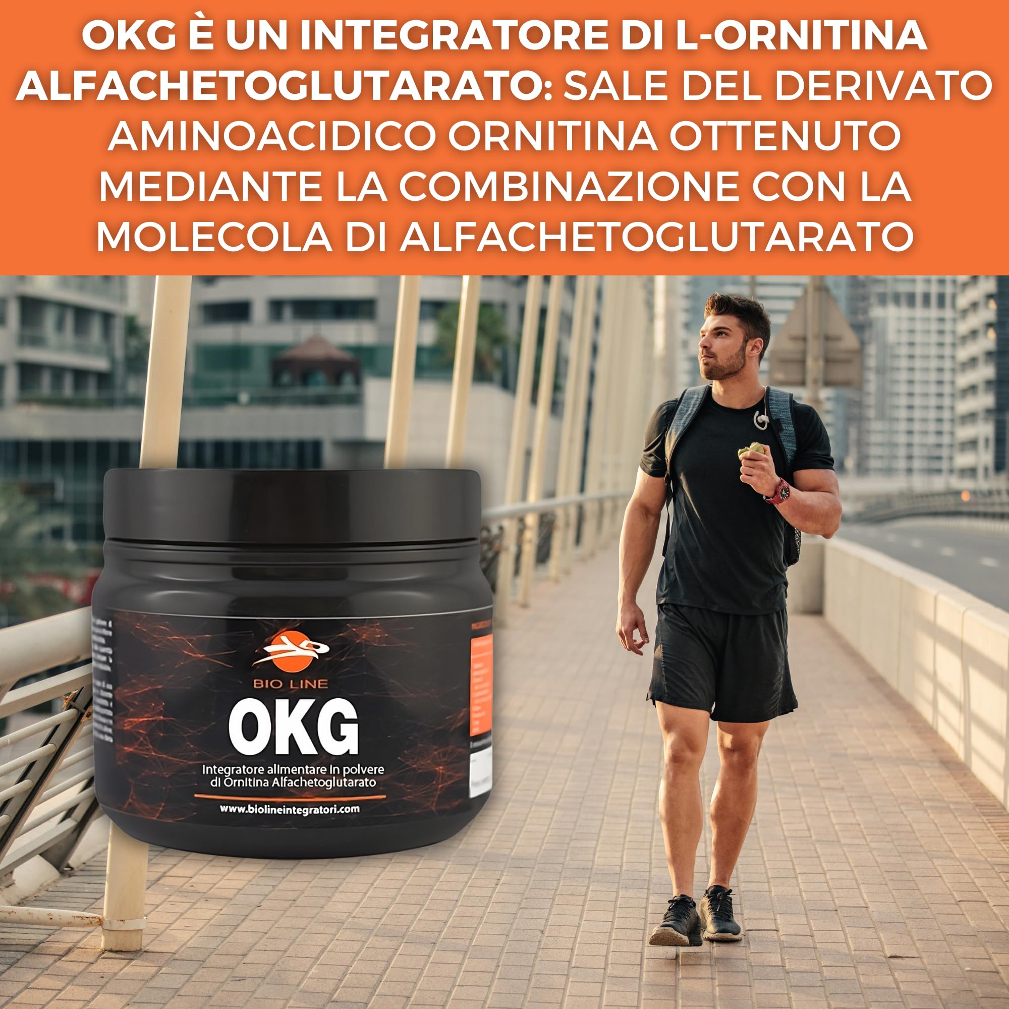 OKG POLVERE - Integratore alimentare di Ornitina alfa-chetoglutarato, 150 grammi