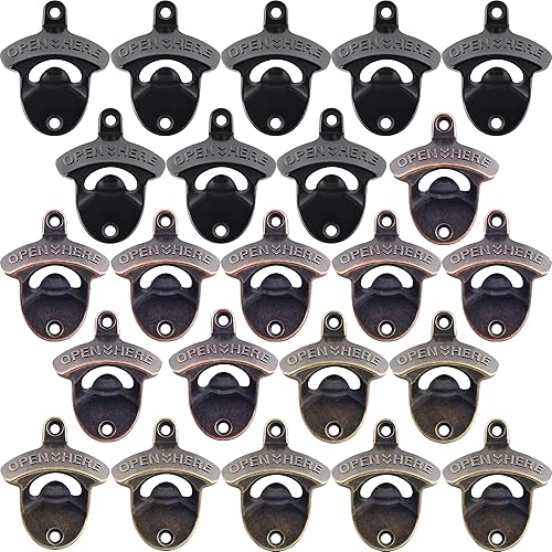 Miniatura 13 de 12 piezas de abrebotellas de bronce vintage montado en la pared, a granel, a prueba de óxido, abrebotellas de cerveza montado en poste para Bronce