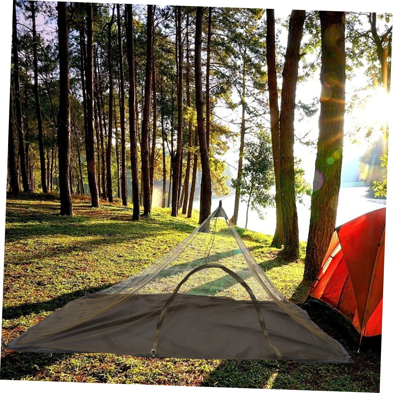 ORFOFE Mosquitera para Camping con Zipper de Alta Densidad para Senderismo y Mochilero Ligera y Reutilizable Protección Efectiva contra Insectos Portátil con de Fijación