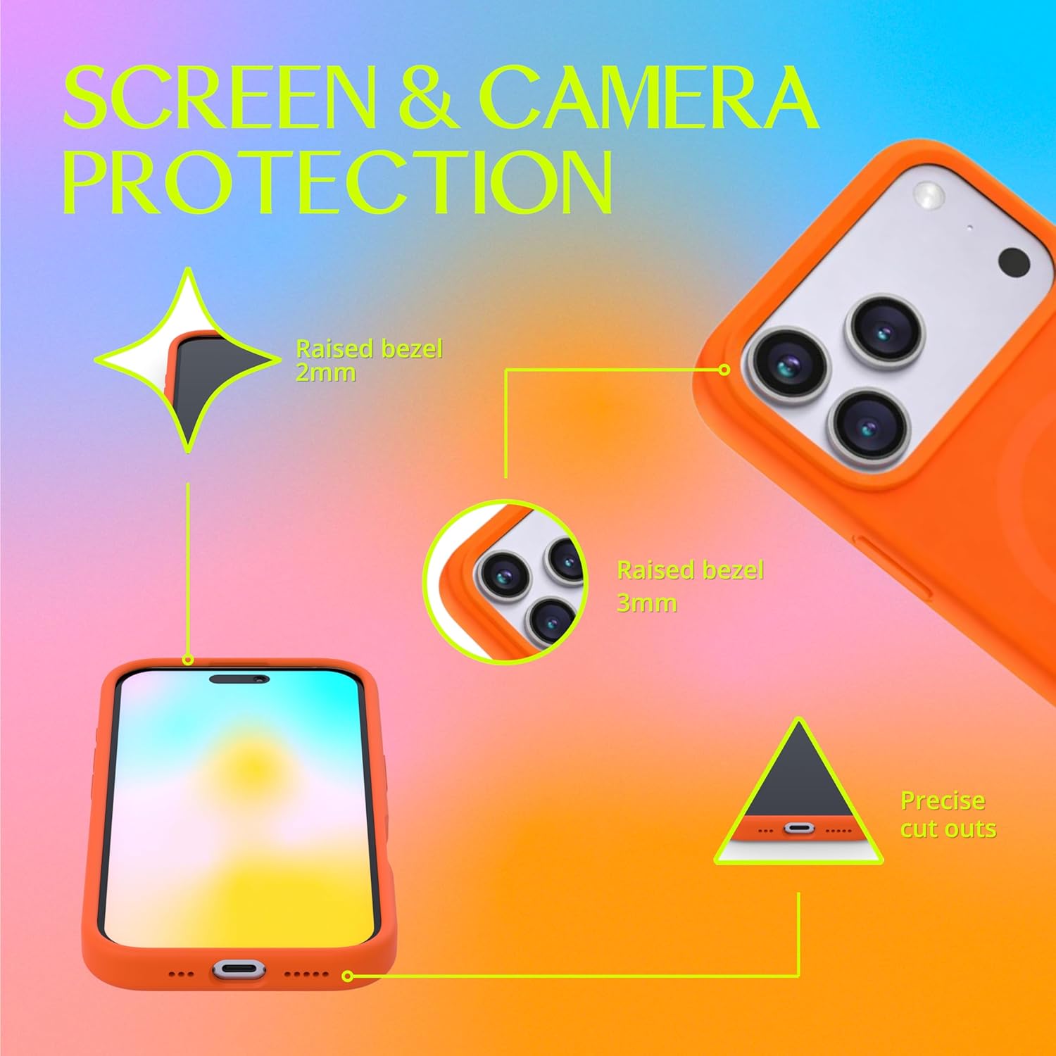 FELONY CASE for iPhone 17 Pro - Neon Orange MagSafe Case, Soft-Touch Liquid Silicone, Anti-Scratch & Magnetic iPhone 17 Pro Case, 360° Shockproof Protective Cover, Compatible with MagSafe Accessories