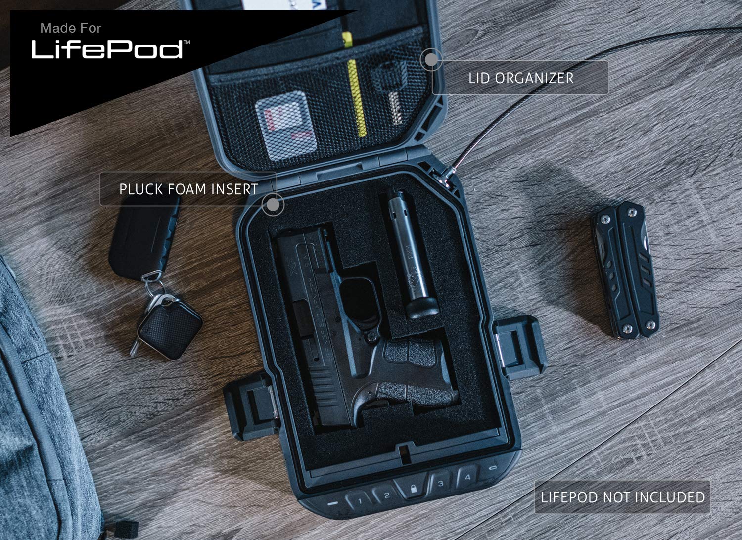 VAULTEK LifePod Secure Waterproof Travel Case Rugged Lock Box and