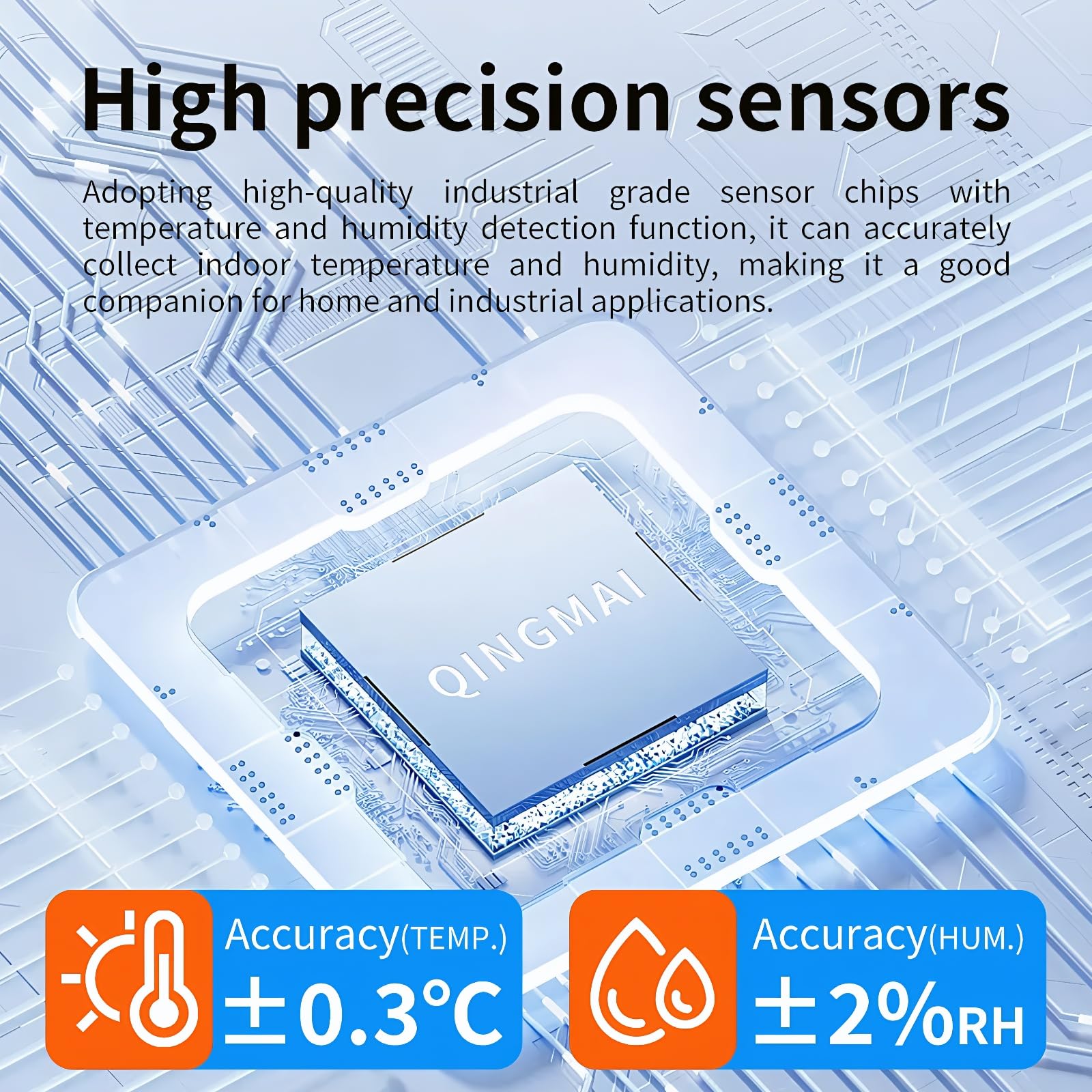 Mengshen WiF Termómetro y Higrómetro Sensor de Temperatura y Humedad WiFi con Alarma Calibración y Registro de datos (-40~80 °C) Compatible con Tuya/Smart Life